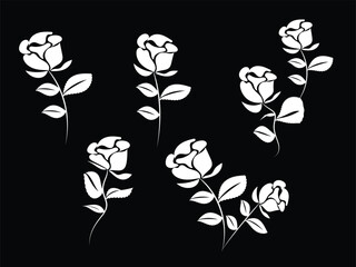 Elegant White Leaf Line Art Simple Clean Botanical Illustration for Design Projects