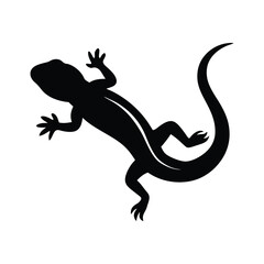 Leaping Salamander Vector Silhouette