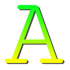 Vibrant Gradient Letter A Bold, Modern, and Eye-Catching Design Element for Logos, Typography, and Creative Projects