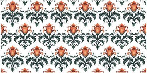 Seamless single, simple floral pattern illustration, used to carpet, fabric, textile pattern background element.