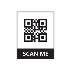 qr glyph flat vector icon