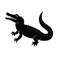 Standing Alligator Vector Silhouette