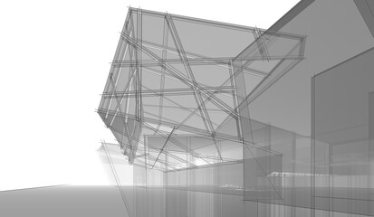 abstract concept architecture 3d illustration