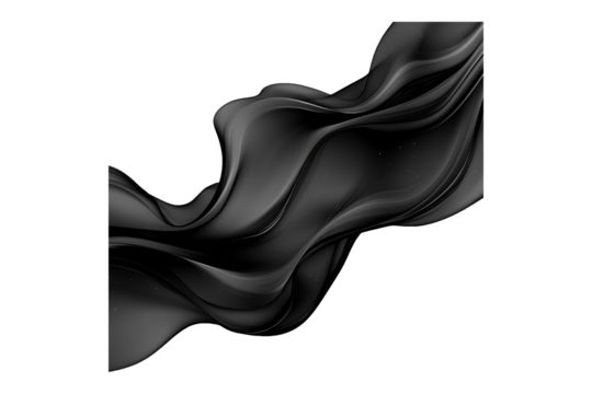 Close up of black download isolated on transparent background.