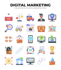 Collection of 25 Digital Marketing Icons. Boost Your Brand with Engaging Visuals