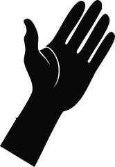 Fototapeta premium Minimalist Hand Symbol with Curved Line