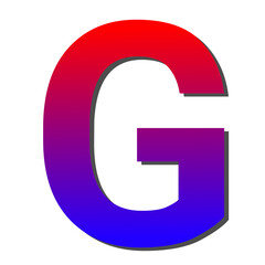 Gradient Red and Blue Capital Letter G  A Vibrant, Bold Graphic Design Element