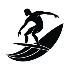 Surfer Wave Vector Silhouette