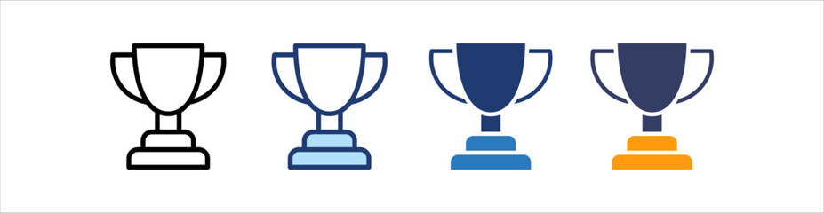 Trophy Icon Set Multiple Style Collection