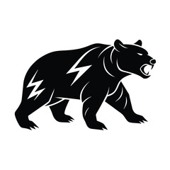 Charging Bear Dynamic Vector Silhouette