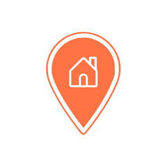 Location symbol with home icon 