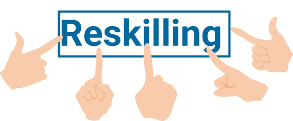 リスキリングのグラフィック素材イラスト