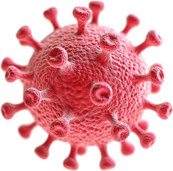 Detailed Close-up View of a Pink Virus