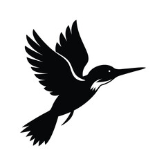 Fototapeta premium Diving Kingfisher Dynamic Vector Silhouette