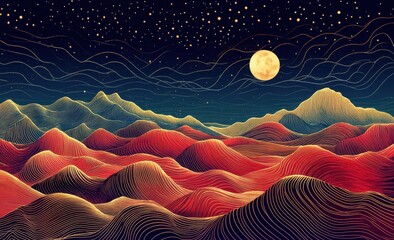 Wonders of the desert moonlit night