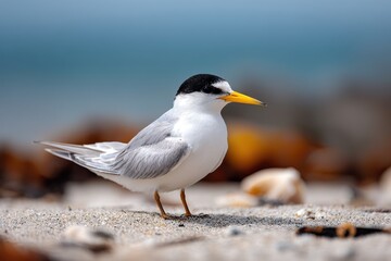 Obraz premium Least Tern: A Delicate Beach Bird of Connecticut's Wildlife