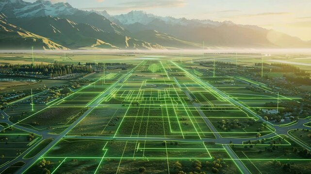 A large area of undeveloped land in a flat area, Generative AI Videos.