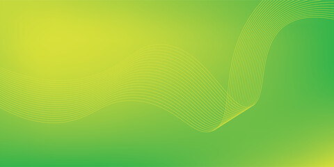 Fototapeta premium Modern abstract green gradient background with waves
