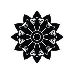 Black and White Mandala Design Vector Illustration.