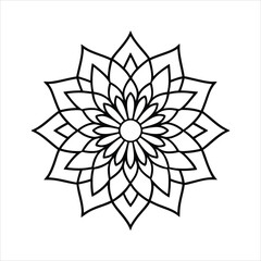 Black and White Mandala Design Vector Illustration.