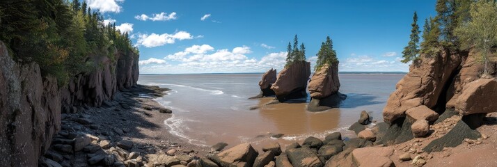 Stunning Hopewell Rocks at Low Tide: A Marvel of the Bay of Fundy in New Brunswick, Canada