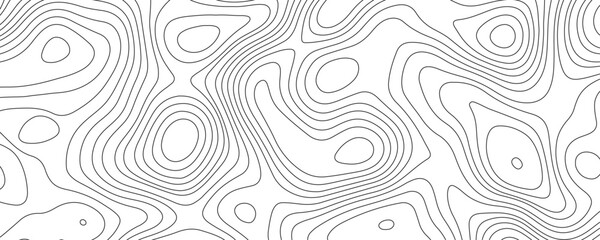 Abstract black and white topographic contours lines of mountains. Topography map art curve drawing. vector illustration. Modern abstract art with swirling black and white lines