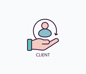 Client Icon Or Logo Isolated Illustration