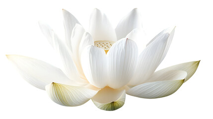 Elegant White Lotus Flower on Transparent Background for Creative Designs