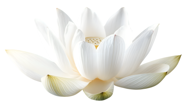Elegant White Lotus Flower on Transparent Background for Creative Designs