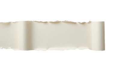 Fototapeta premium Torn off piece of paper with curly edges, isolated on white background.