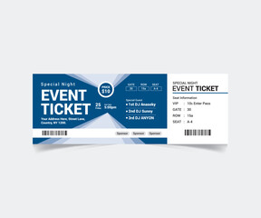 Modern Event Ticket Design with Vector File