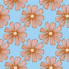 Kawaii Ice Cream and Flower Vector Seamless Pattern Collection