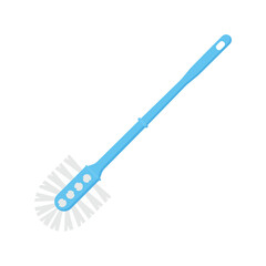 Toilet Brush Cartoon Flat Illustration. Clean Icon Design Element on Isolated White Background