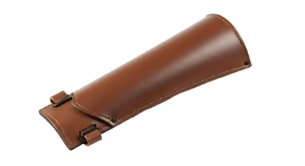 Brown leather bracer on white background
