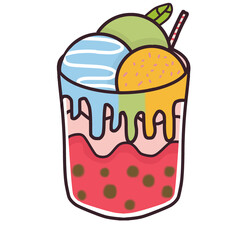 strawberry smoothie in a glass ice cream pink cute