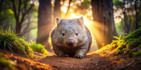 Curious Wombat Emerges From