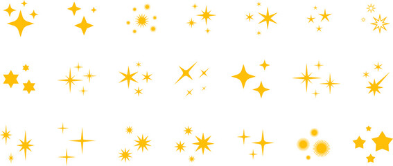 Star icon. Gold Stars or favorite flat icon for apps and websites. Rating Star icon. Star vector collection. Modern simple stars