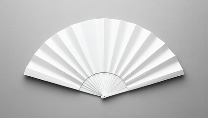 White fan, simple and elegant.  Flat, open, and ready for use