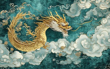 Cloud dragon leaping picture