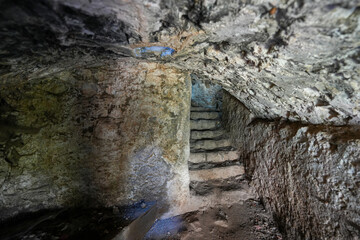 Obraz premium Underground tunnels of Stari grad Bar (Old Town of Bar), an ancient walled city overlooking the Adriatic Sea in Montenegro