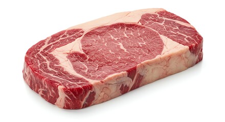 Fresh Raw Steak on White Background