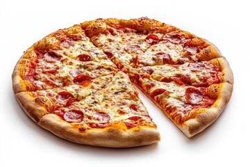 Delicious pepperoni pizza slices