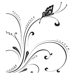 Butterfly Floral Creative illustration  art
