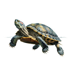 illustration a striking Trachemys Scripta Elegans turtle, also known as a red-eared slider