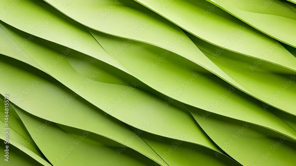 Aufkleber lime green crumpled paper waves a an abstract geometric background, creating forms dynamic visual ef