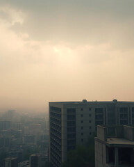 Post-Apocalyptic Brutalist Fortress, created by generative ai, brutalism building