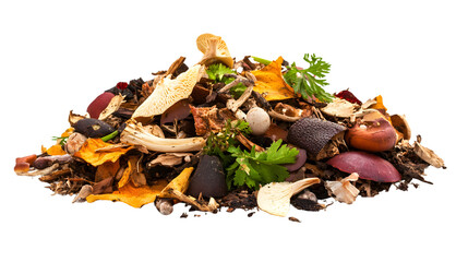 Organic Waste Isolated on Transparent Background Cutout - Eco-Friendly Recycling Concept