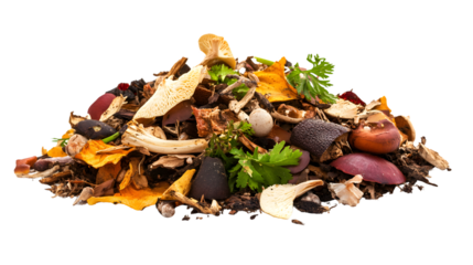 Organic Waste Isolated on Transparent Background Cutout - Eco-Friendly Recycling Concept