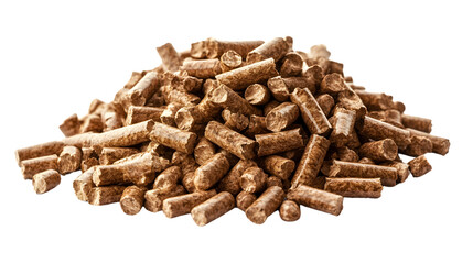 Quality Pile of Wood Pellets Isolated on Transparent Background