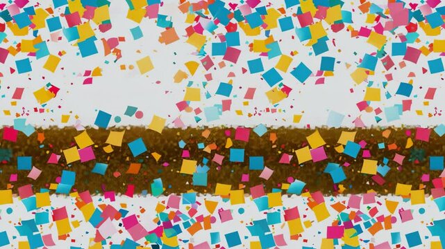 A Confetti pattern birthday clipart celebration backgrouns, Generative AI Videos.